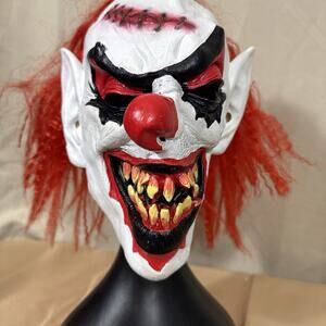 Scary Halloween Clown Adult Mask Red Hair Creepy 2007 Mario Chiodo Studios